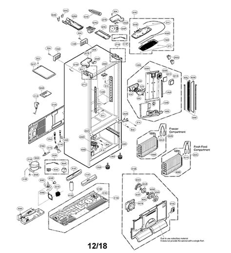 Lg Refrigerator Lfxc24726s03 Partswarehouse