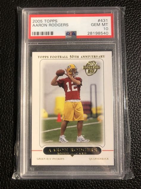 Topps Aaron Rodgers Rc Rookie Card Psa Gem Mint Packers Ebay