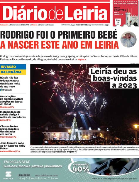 Capa Diário de Leiria de 2023 01 02