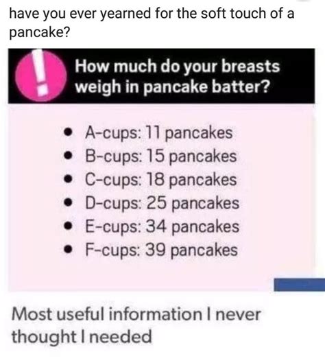 How Much Do Your Boobs Weigh In Pancake Batter Showed Up On My Fb Feed Rbigboobproblems