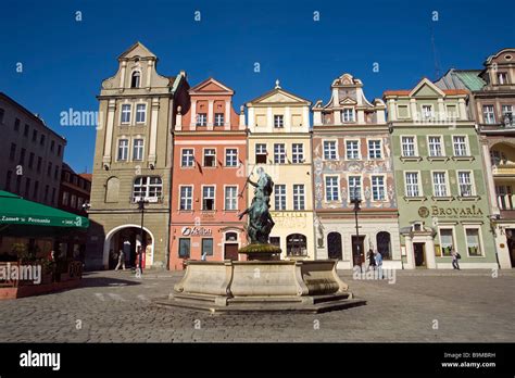 Poland Wielkopolska Region Poznan Facades In Old Market Square In