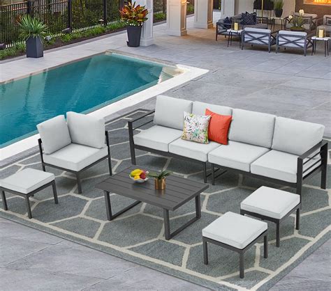 AECOJOY 7 Pieces Patio Furniture Set With Aluminum Frame Outdoor