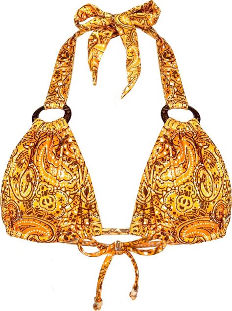 ELIN RITTER IBIZA Yellow Orange Mango Paisley Bikini Top Molly