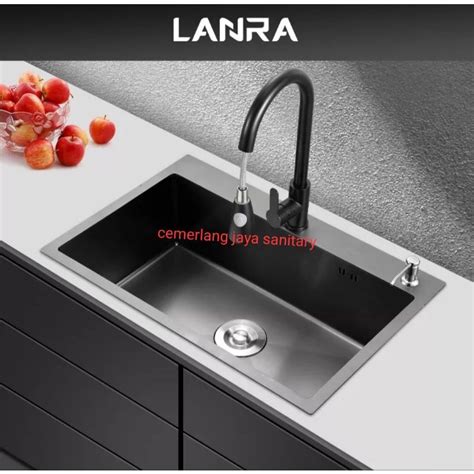 Jual Paket Lengkap Kitchen Sink Valpra Hitam Kran Tarik Shopee