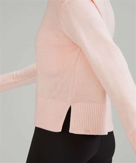 Lululemon Cashlu Boxy Crewneck Sweater Pink Mist Lulu Fanatics