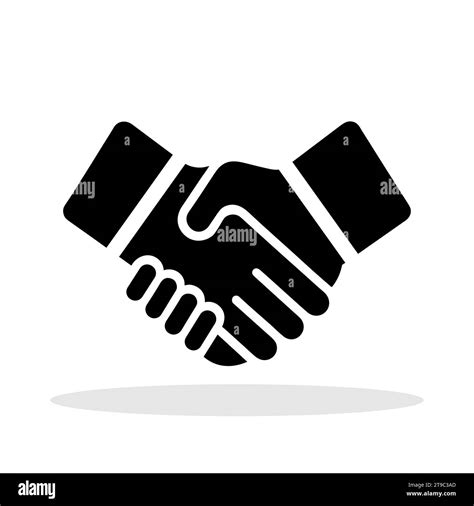 Handshake Icon Black Silhouette Of Handshake Isolated On A White