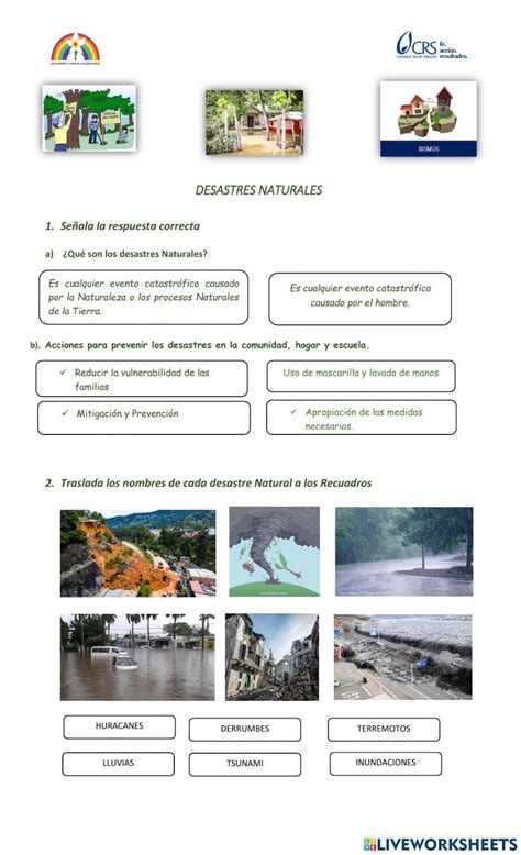 Desatres Naturales worksheet | Live Worksheets