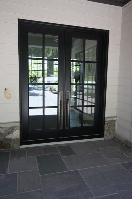 Bespoke Entry Doors 2 75in Contemporary Glass Double French Doors In Black Contemporain