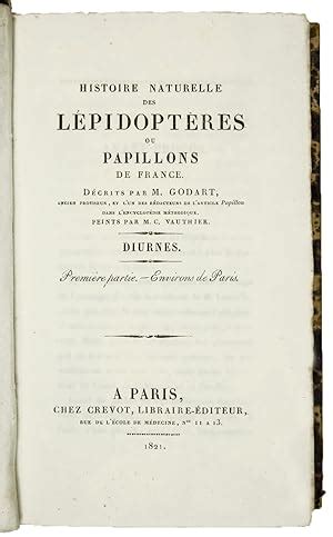 Histoire Naturelle Des L Pidopt Res Ou Papillons De France Von Godart