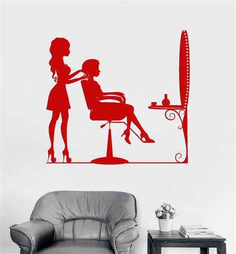 Vinyl Wall Decal Hair Beauty Salon Hairdresser Stylist Barber Sticker — Wallstickers4you