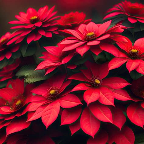 Flor De Navidad De Color Rojo Brillante O Poinsettia Mexicana Euphorbia