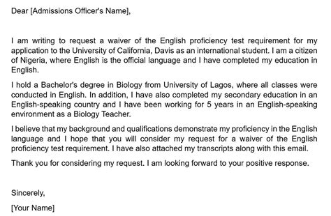 Sola Kolawole On Twitter English Proficiency Test Waiver Sample Ielts Toefl Waiver Note