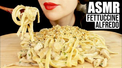 Asmr Creamy Fettuccine Alfredo Pasta Noodles Mukbang Eating Sounds No