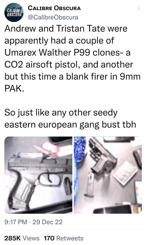 Andrew Tate The Supposed Badass Had A Gun Collection That Was Literally