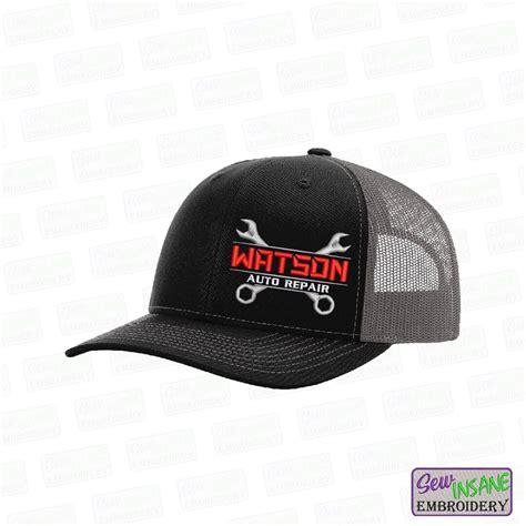 custom auto repair hat embroidered mechanic garage cap personalize
