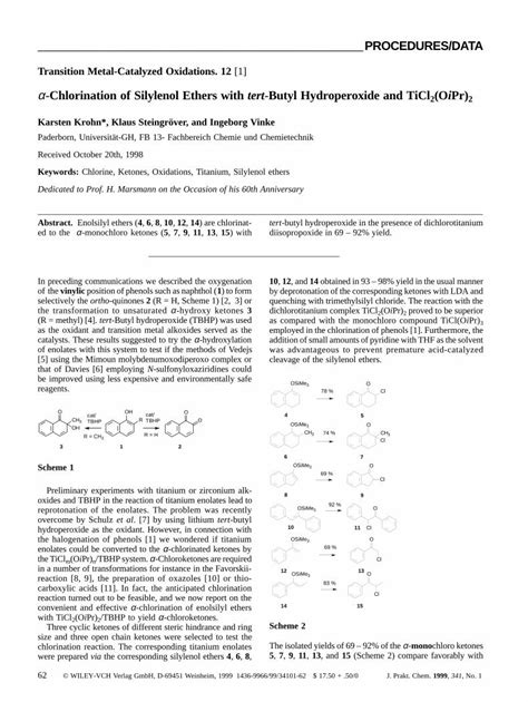 PDF Transition metal catalyzed oxidations 12 α chlorination of