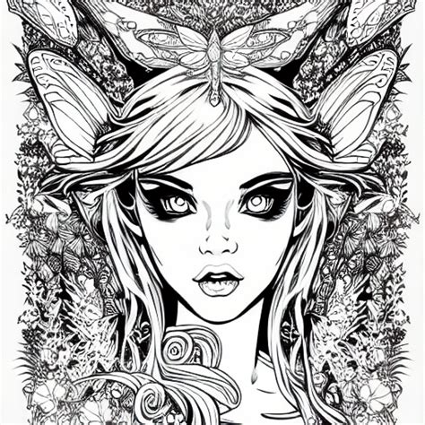 Realistic Fairy Adult Coloring Pages