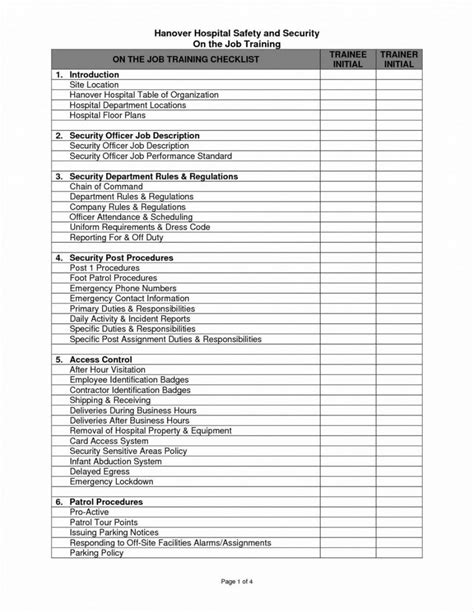 Editable Training Checklist Template Business Stunning Employee Plan ...