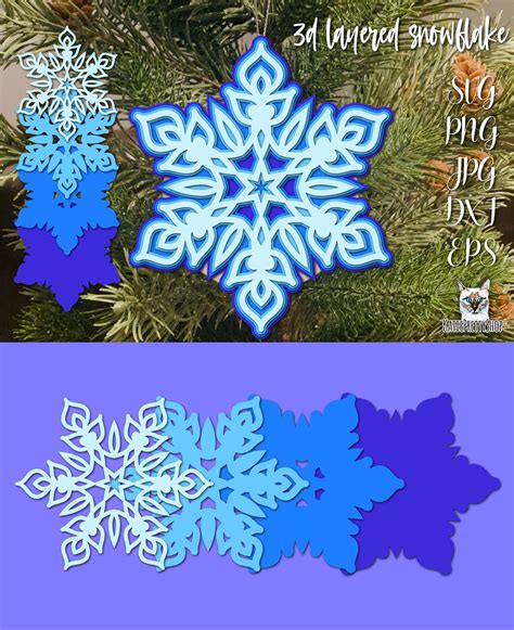 3D Snowflake Christmas ornament, premium layered (2082082)