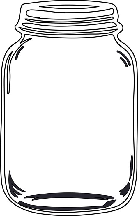 Mason Jar Clipart Black And White