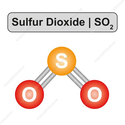 Sulphur Dioxide Molecule Illustration Stock Image F037 4399