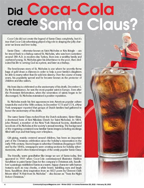 Did Coca Cola Create Santa Claus Community Coupon Magazine