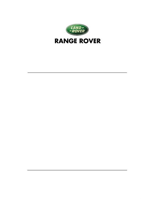 Land Rover Range Rover L322 Workshop Manual Wiring 2002 2006