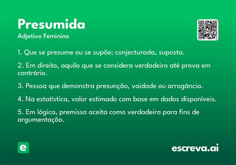 O Que Significa Presumida - Presumida - Significado e Sinônimo - escreva.ai