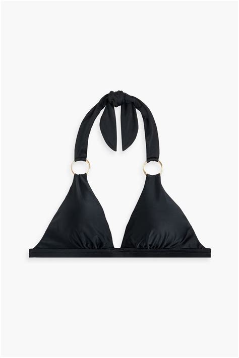 Vix Paula Hermanny Ring Embellished Triangle Bikini Top The Outnet