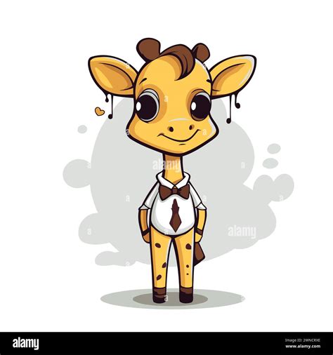 Cute Giraffe Cartoon Mascot Character Vector Illustration Stock Vector