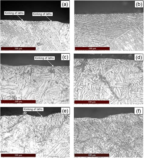 Cross Sectional Optical Micrographs Of Sub Surface Regions Just Below