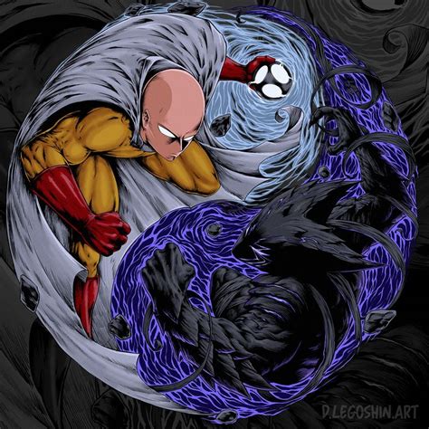 Saitama vs Garou on Behance | One punch man, One punch man manga, One punch man anime