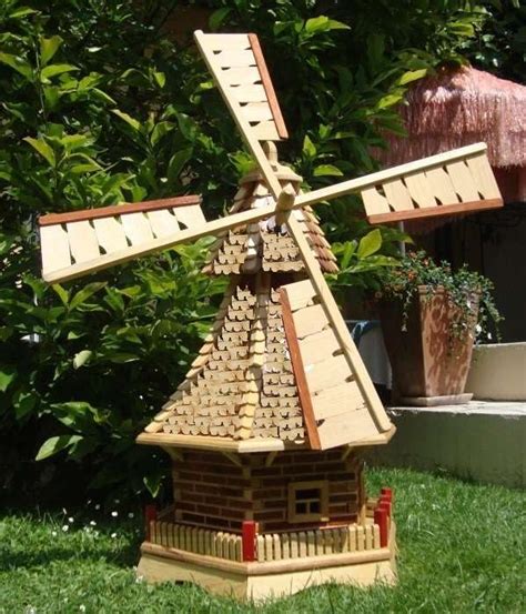 BTV Batovi Windmühle mit Holzschindel Dach Windmühlen 1 2 m groß in