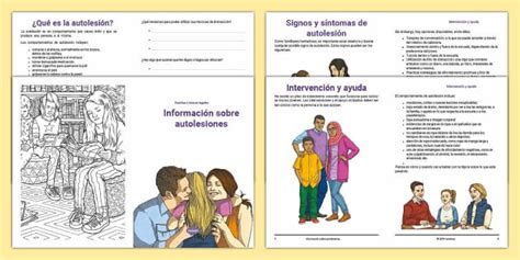 Cuadernillo Información sobre autolesiones para familias y o tutores