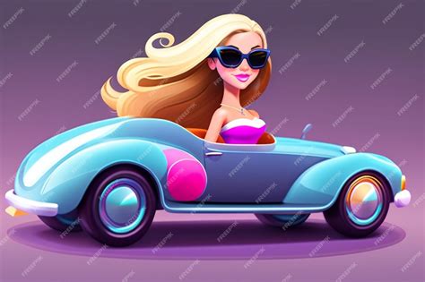 Premium Ai Image Barbie Girl Driving Car