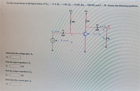 Solved For The Circuit Shown In The Figure Below If Vcc Chegg