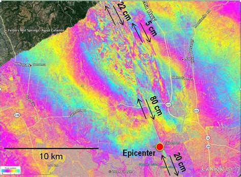 InSAR interferogram calculated with UAVSAR data. Source: JPL ... 