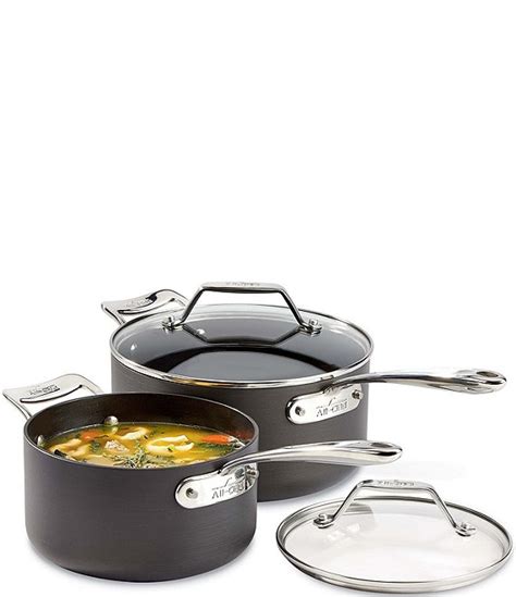 All Clad Essentials Nonstick Cookware Set Piece Sauce Pan Set With