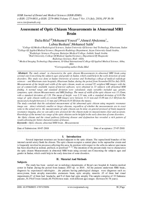 (PDF) Assessment of Optic Chiasm Measurements in Abnormal MRI Brain ...