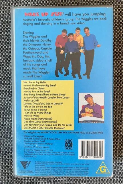 The Wiggles Wake Up Jeff Vhs Tape 1996 Rare Abc Video Original Cast