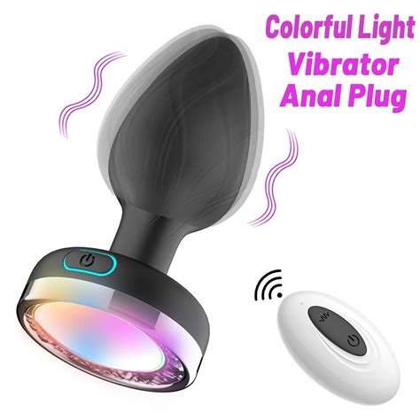 10 Frequency Butt Plug Colorful Light Anal Plug Vibrator Prostate