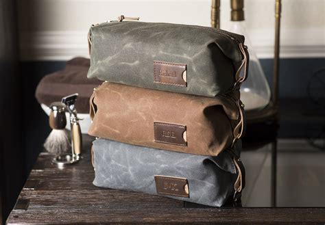 Waxed Canvas Men S Dopp Kit Personalized Expandable