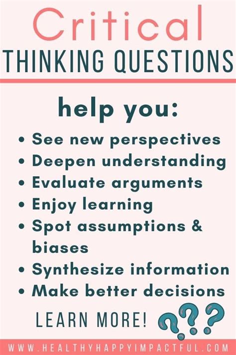 Critical Thinking Questions Examples