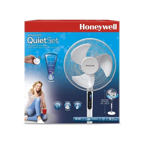 Honeywell Advanced Quietset Oscillating Stand Fan With Speed Settings