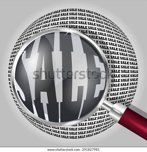 Magnifying Glass Over Word Sale Vector Stock Vector Royalty Free