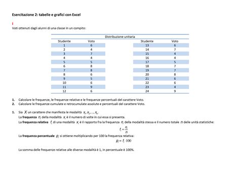 Esercitazione Pdf Esercitazione Tabelle E Grafici Con Excel I