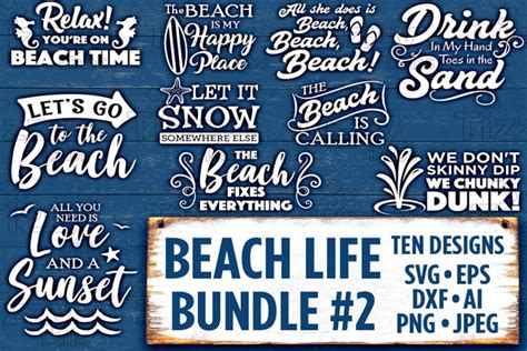 Salt Beach Life Svg Bundle Set 2 SVG Files -Beach (101992)