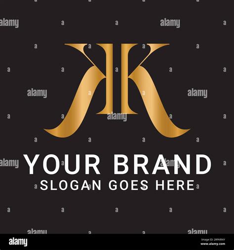 Luxury Initial Kk Monogram Text Letter Logo Design Stock Vector Image