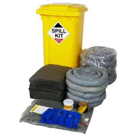 Litre General Purpose Maintenance Performance Spill Kit In Wheeled Bin