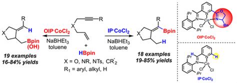 Cobalt Catalyzed Ligand Controlled Regioselective Hydroboration Cyclization Of 1 6 Enynes Acs